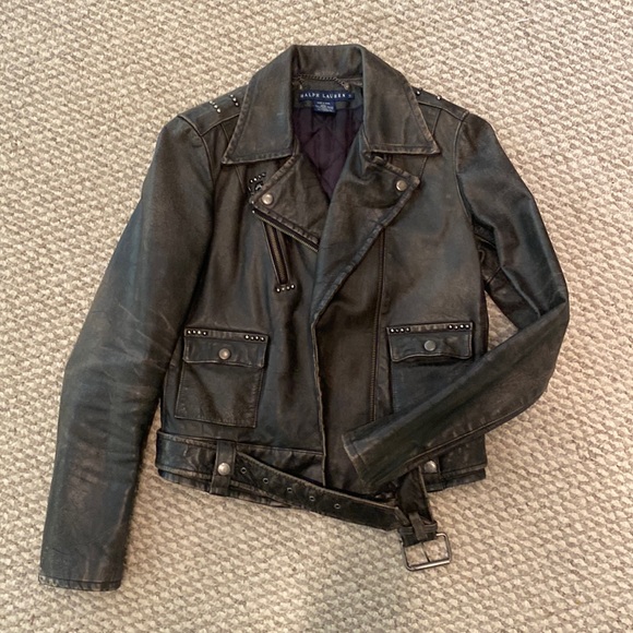 Ralph Lauren distressed motorcycle jacket